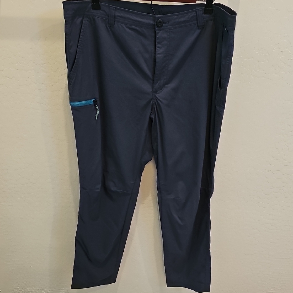 REI Men's Navy Cargo Pants with Teal Zip Detail